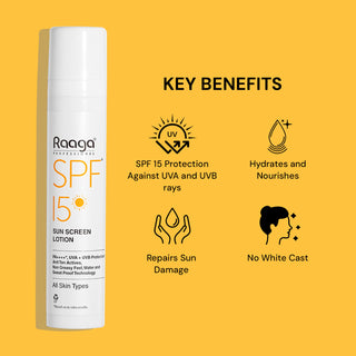 Sunscreen SPF 15 PA++++ Sweat & Waterproof Non-Greasy Sunscreen Lotion | 55 ml