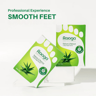 Raaga Professional Aloe Vera Pedicure and Manicure Kit for Soft & Relaxed Hands and Feet | 99% Pure Aloe Vera Extract | 6 Sachets | 63 gm