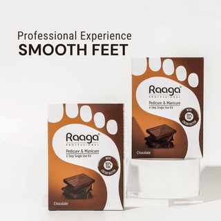 Raaga Professional Chocolate Pedicure and Manicure Kit for Soft & Relaxed Hands and Feet | 99% Pure Cocoa Butter | 6 Sachets | 63 gm