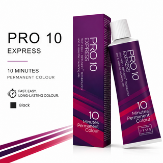 Raaga Professional Pro 10 Express Colour | 10 Minutes Permanent Hair Colour (Black 1) High Diffusion Technology and Goodness of 5 Nourishing Essential Oils - 90 gm