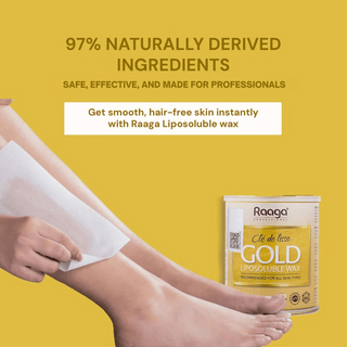 Raaga Professional Gold Liposoluble Body Wax | Dermatologically Tested, Colophony Free | For All Skin Types (800 ml)