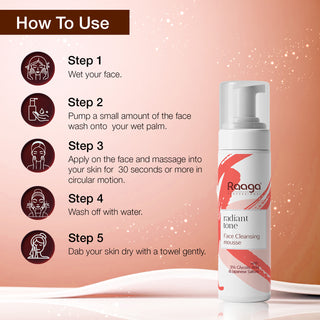 Radiant Tone Face Cleansing Mousse | Deep Cleanse Face Wash & Radiance Boost for Luminous Skin | 100ml