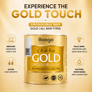 Raaga Professional Gold Liposoluble Body Wax | Dermatologically Tested, Colophony Free | For All Skin Types (800 ml)