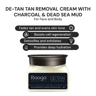 De-Tan Tan Removal Cream with Charcoal & Dead Sea Mud | 500 g