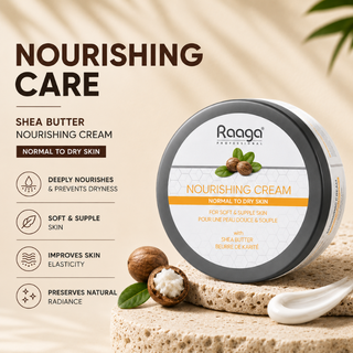 Raaga Professional Nourishing Cream with Shea Butter for Soft and Supple Skin | Non-Greasy Feel, Refreshes and Nourishes Skin | Normal to Dry Skin (50 gm)