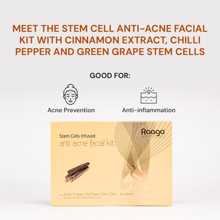 Stem Cell Anti-Acne Facial Kit with Cinnamon Extract, Chilli Pepper and Green Grape Stem Cells | 61 g