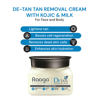 De-Tan Tan Removal Cream with Kojic and Milk, 500 gm